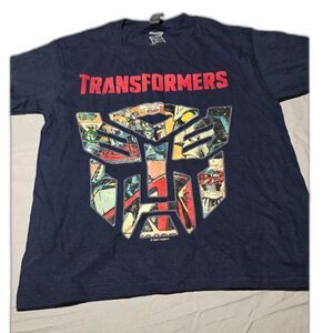 Transformers Autobot Shield Comic Graphic T-Shirt Navy Blue Youth Medium M 10/12